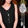 Long universal sweater with tassels, demi-season fashionable clothing, necklace from pearl, pendant, decorations, South Korea