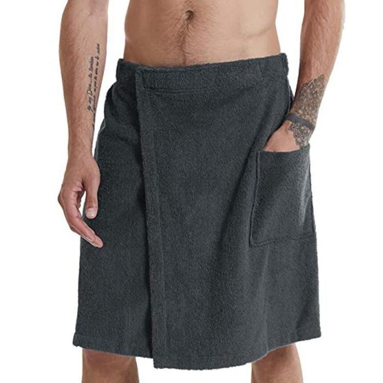2025 Velcro Bath Towel Beach Towel Men's Wearing Bath Towel Bathhouse Shower Room Bathrobe with Pocket Bath Towel