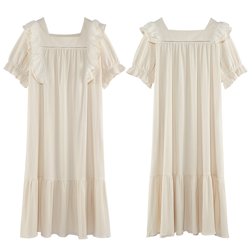 Camisón mujer de verano de manga corta de punto de algodón corte estilo 2022 nuevo pijamas delgados ropa casera al por mayor