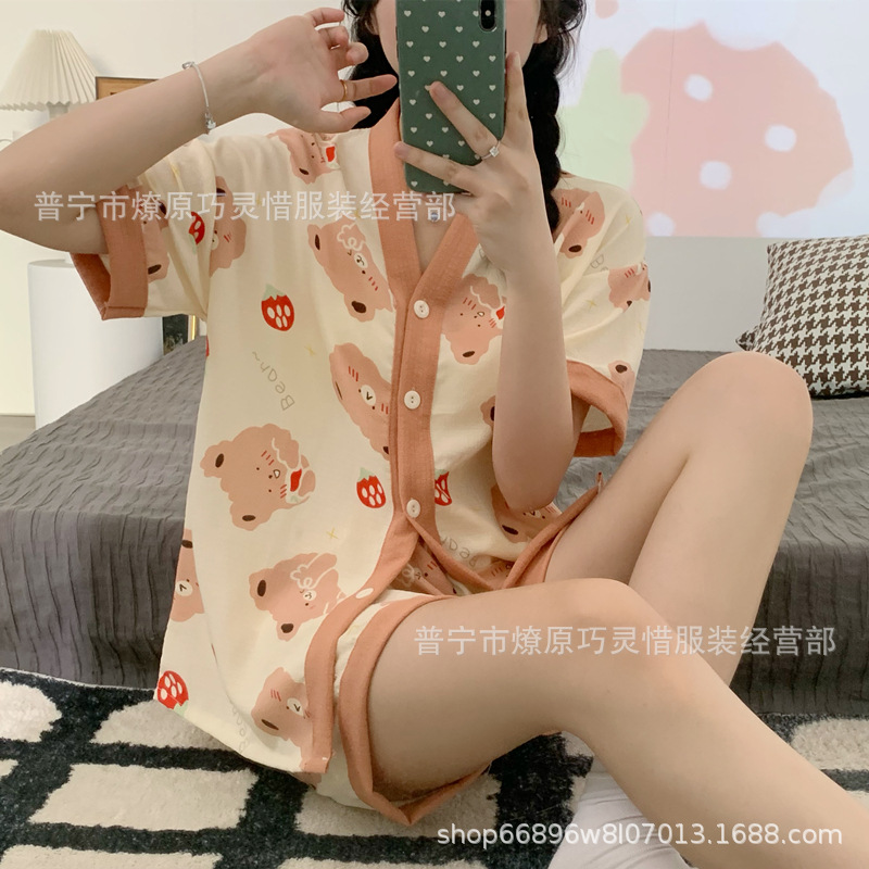 Princess Wind Pijamas verano 2024 nuevo estilo puro deseo de estilo medio largo in-hinge pijama ropa doméstica mujer