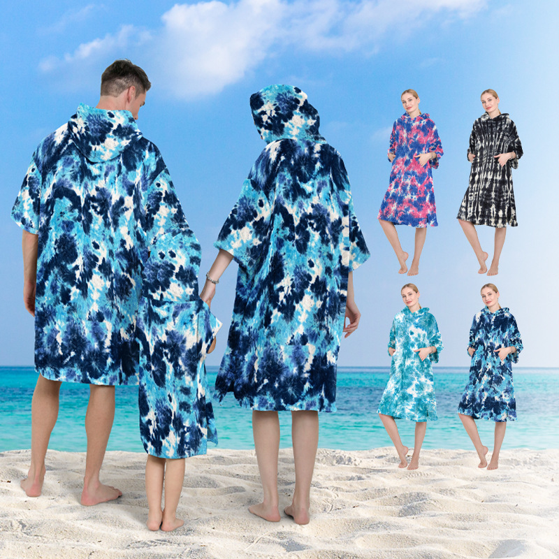 Microfibra de secado rápido manto Terry cambio Albornoz Playa surf natación cálido adulto playa manto Toalla de baño