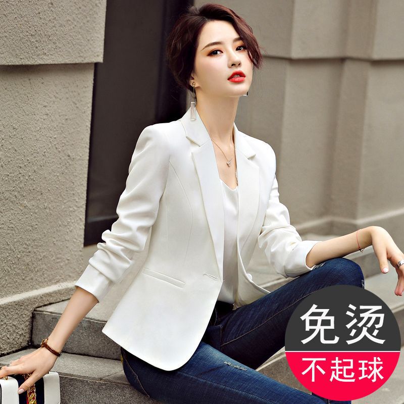 White Blazer for Women, Spring and Autumn 2026 New Korean Style Slim Fit Short Casual Thin Suit Jacket for Petite Figures White Blazer for Women, Spring and Autumn 2026 New Korean Style Slim Fit Short Casual Thin Suit Jacket for Petite Figures