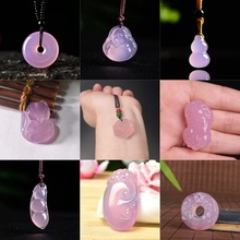 厂家直销巴西玛瑙冰种粉玉髓葫芦吊坠玉石弥勒佛貔貅如意挂件批发