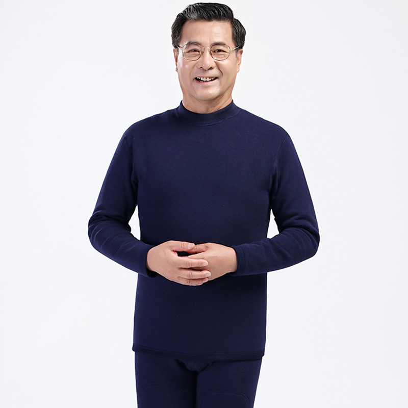 Ropa interior térmica de mediana edad y edad avanzada gruesa a prueba de invierno forrada de lana engrosada de la madre más tamaño ropa de otoño traje de pantalones largos