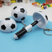 创意可爱足球造型圆珠笔 125钥匙扣随身携带迷你伸缩原子笔