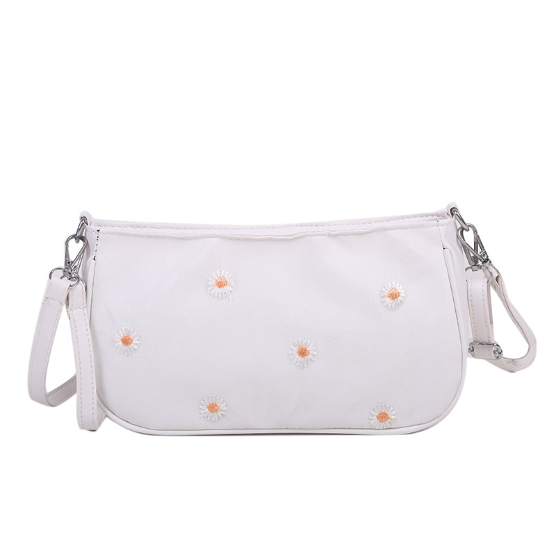 127g Weight Polyester Lining Material Zipper Closure Type Single Shoulder Strap Strap Type Shoulder Bag Bags Type Casual Occasion Pu Leather Material Daisy Pattern All Seasons Season Women's Gender Vacation Style Dumpling Shape Shape Small Size Women's Small Pu Leather Daisy Vacation Dumpling Shape Zipper Shoulder Bag 18