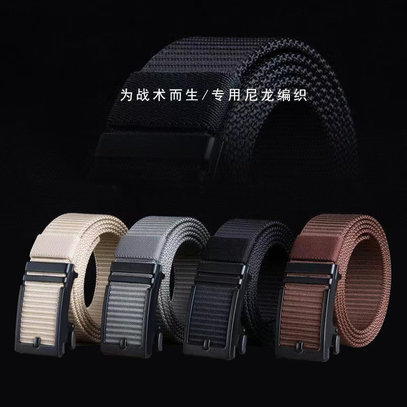 Men's Canvas Tactical Nylon Pants Belt Casual Young and Middle-aged Students Fashionable Outdoor All-match Woven Canvas Belt
