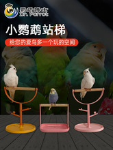 鹦鹉训练道具站架桌面虎皮架子玩具塑料站台用品松木小型站架