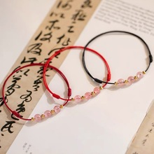 Anklet for Women Summer Red Rope Braided 2025 New Trendy Non-Fading Bestie Ins Strawberry Crystal Hand-Woven Girlfriend