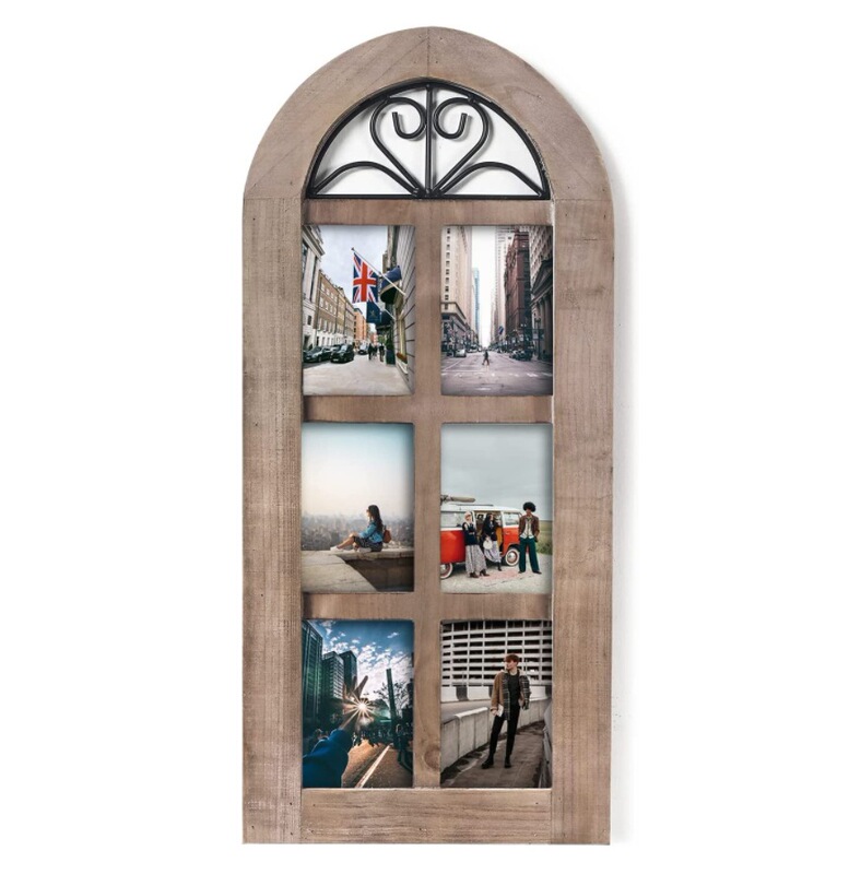 New vintage wooden wall decoration solid wood collage photo frame handmade rustic craft photo frame wall hanging can be set