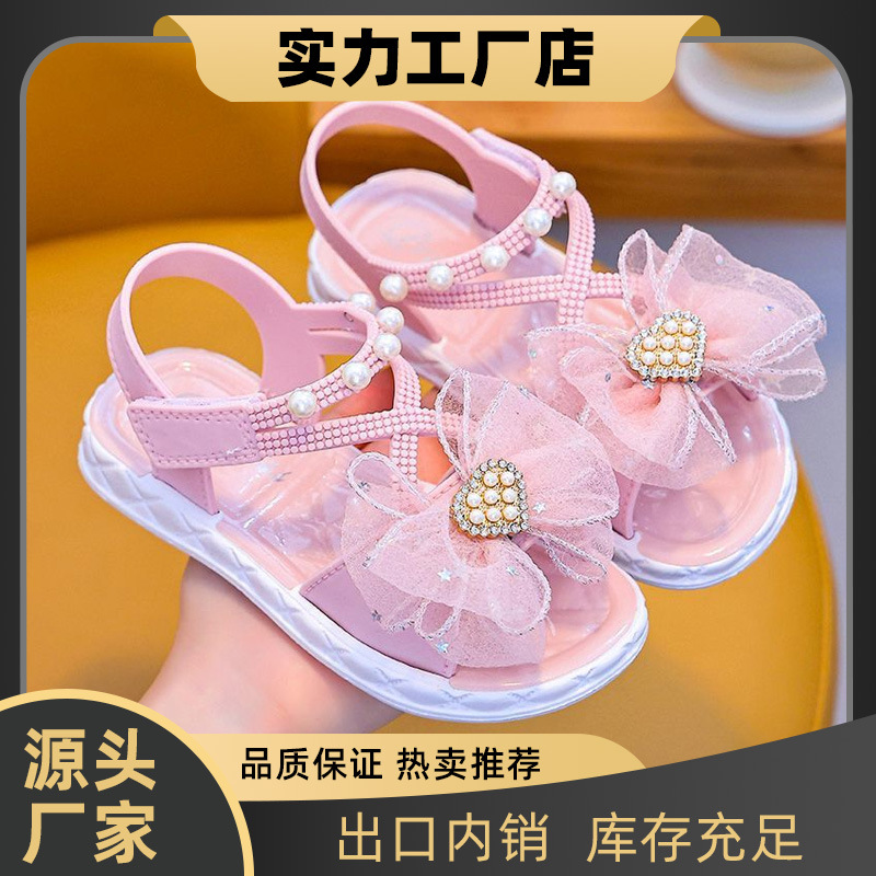 Sandalias de niñas de verano fabricantes directos proveedores de energía al por mayor de comercio exterior niños princesa bebé velcro sandalias