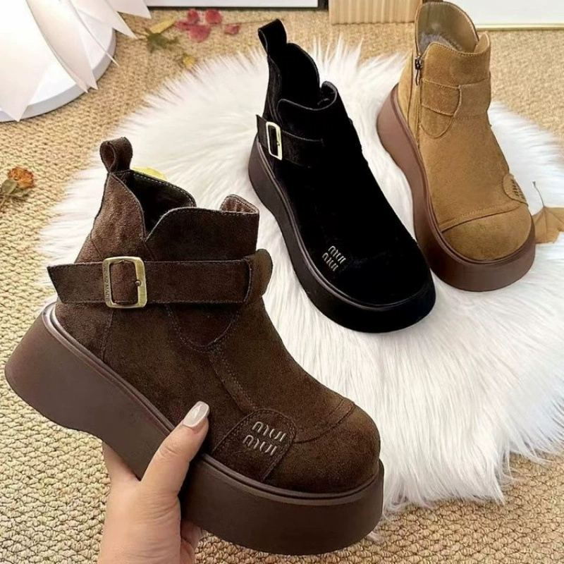 Martens, keep warm fashionable non-slip universal low boots platform