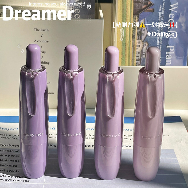 Juego de pegamento de punto de presión de color degradado, cinta correctora de alto valor, potente cinta de doble cara, recarga reemplazable de gran capacidad