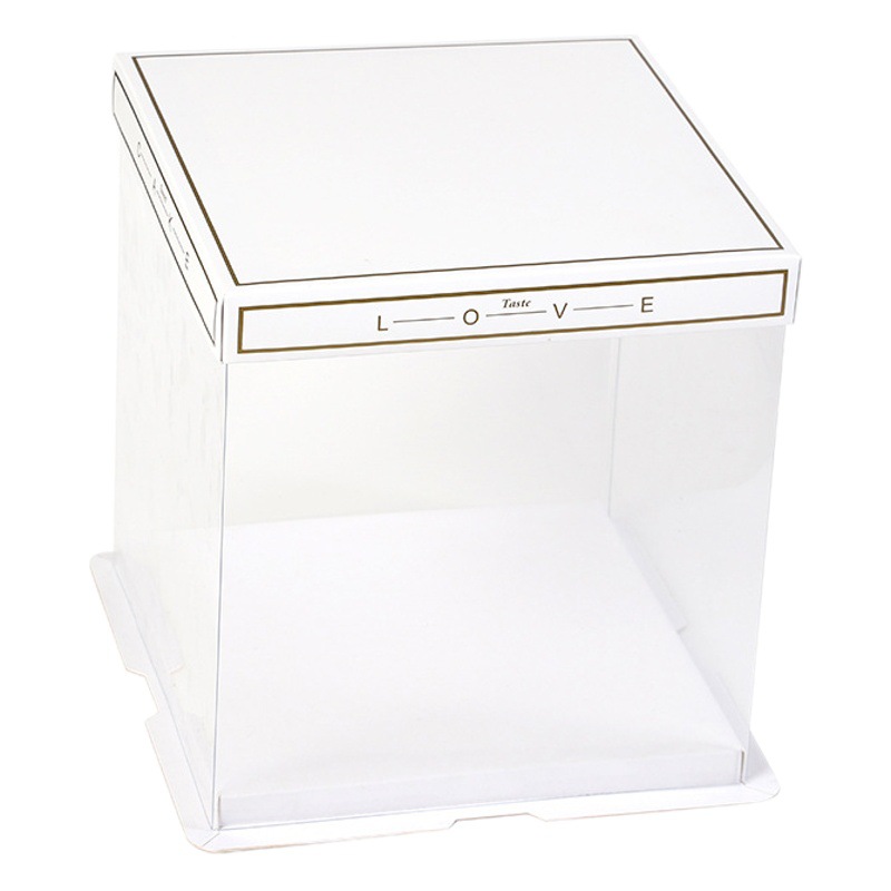 Caja de pastel transparente caja de embalaje de la torta de cumpleaños 6 6 6 8 10 10 12 Pulgadas Individual doble capa de aumento engrosamiento