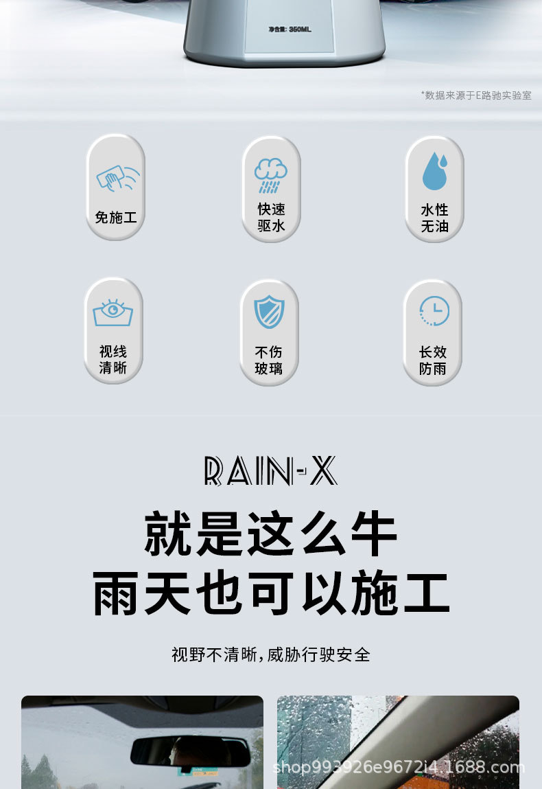 E-Lichi Car Windshield Rainproof Agent Rearview Mirror Reflector Window Rain Repellent Hydrophobic Spray Artifact