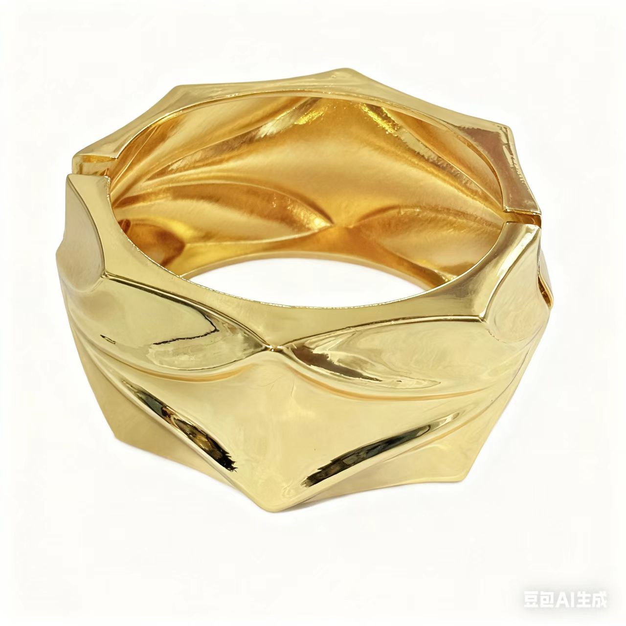 Europa y los Estados Unidos lujo transfronterizo diseño ligero de la industria pesada sensación pulsera metálica brillante abertura pulsera geometría minimalista personalidad amplia joyas