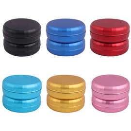 亚马逊新款航空铝磨烟器 63mm双轮陀螺铝合金金属研磨器4层碎烟器