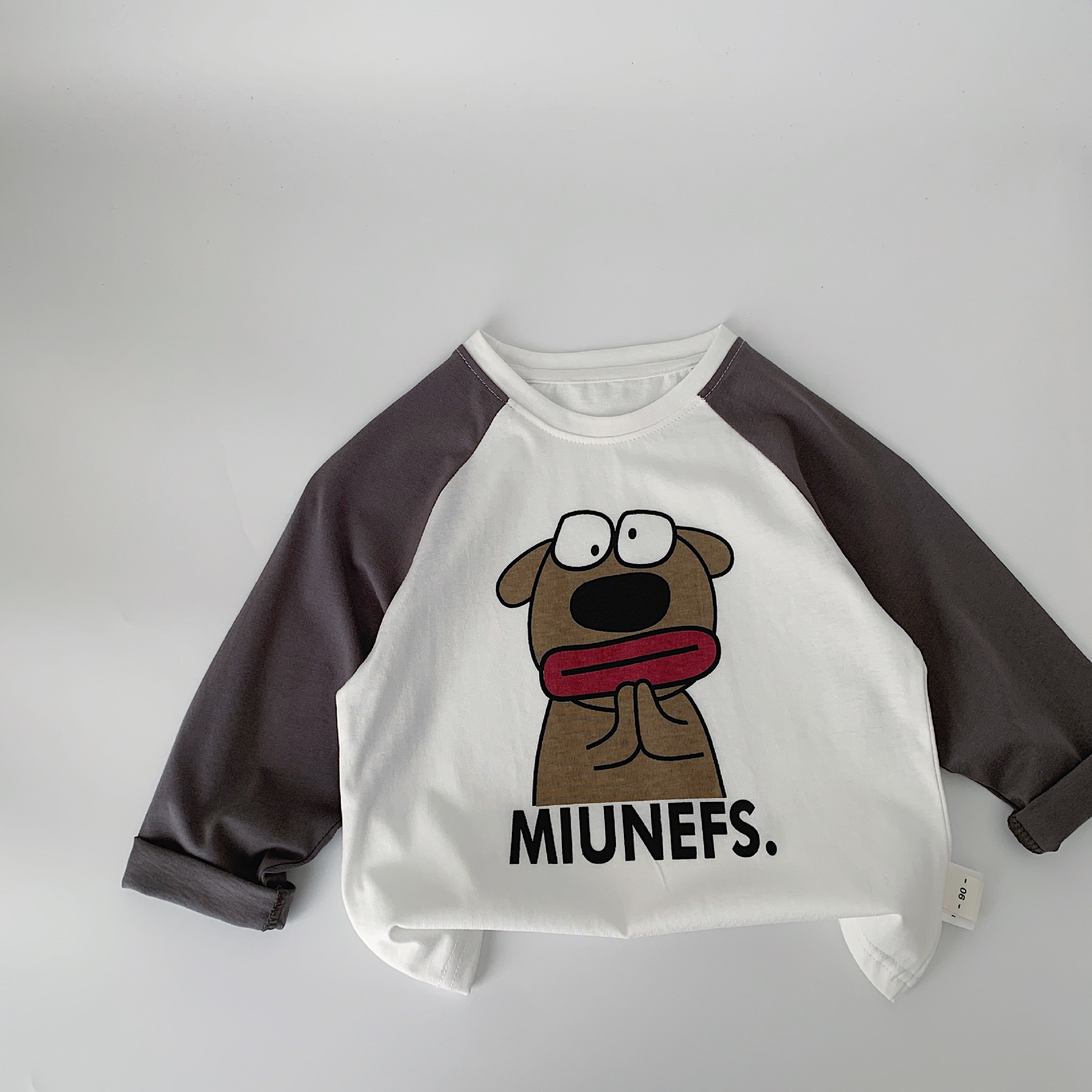 [Precio especial todos los días 12,99 yuanes] Camiseta de manga larga para niños Maibao Sudadera de algodón 100% de dibujos animados para niños y niñas coreanos