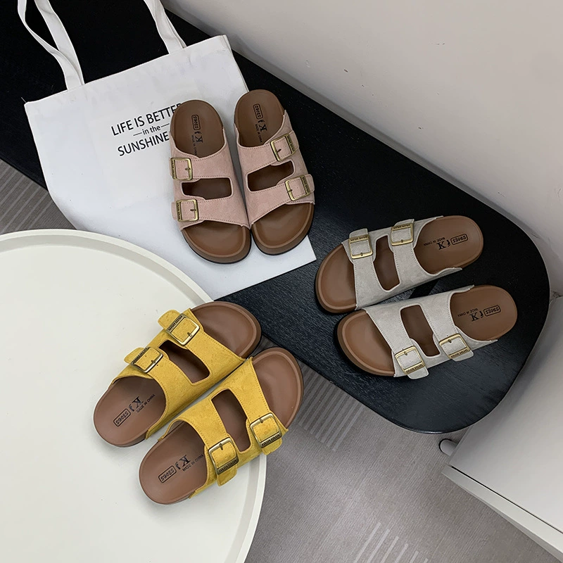 Тапочки женский 2025 лето новая модная повседневная обувь корейская версия удобная нескользящая обувь Birkenn пляжная обувь 6601
