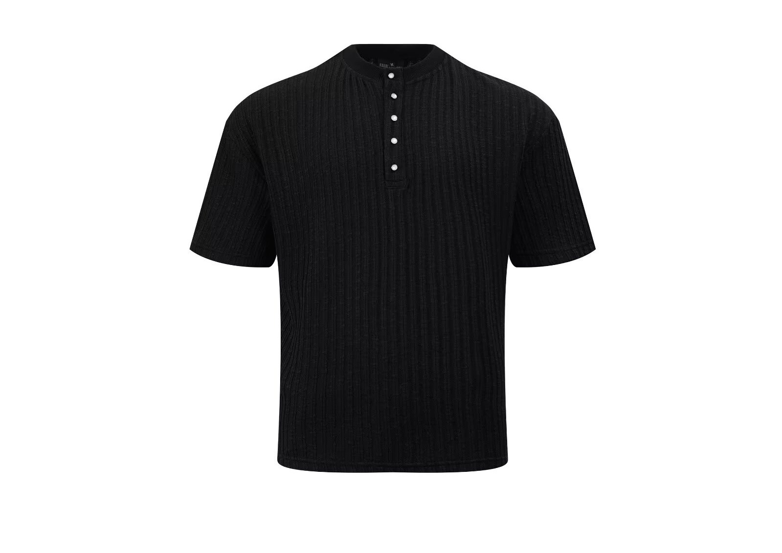 Herren Henley Shirt Waffelstruktur Langarm Button Pullover_voghion.com