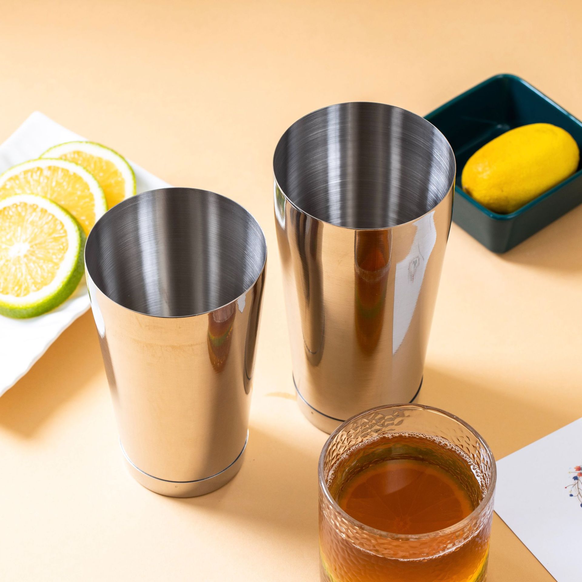 Acero inoxidable Hall Cup American Shaker pot taza mezcla cóctel herramienta TIN Cup coctelera Boston coctelera image 8