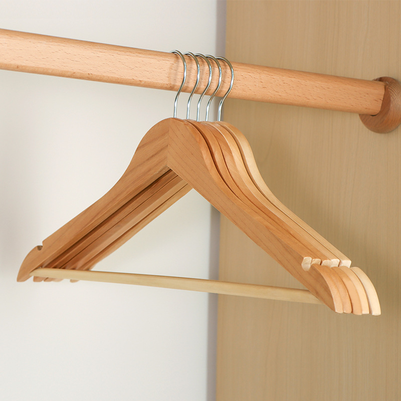 Percha de madera maciza, tendedero de madera, percha que no deja marcas, percha para tienda de ropa, perchero vintage antideslizante, perchero para pantalones al por mayor