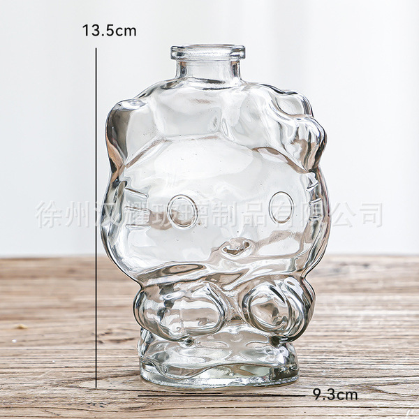Retro light luxury relief transparent French mini glass vase living…