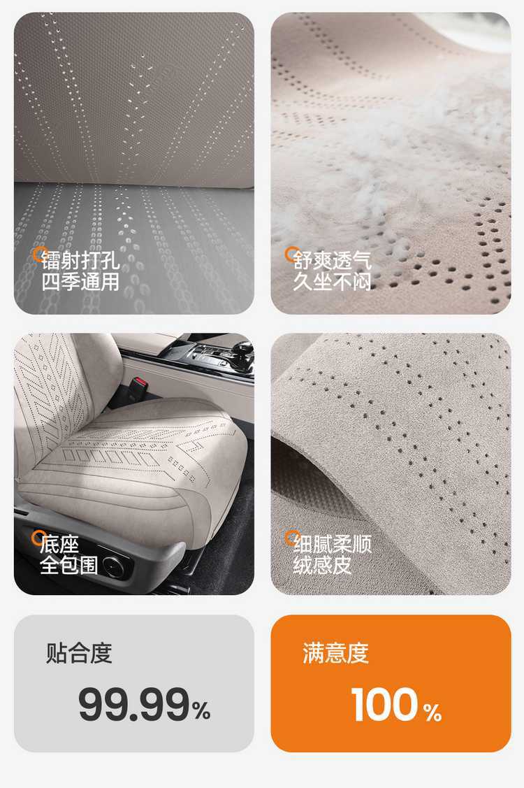 Seat Cushion for 2025 BYD Han Lamos Car, Half-Wrapped, Four Seasons