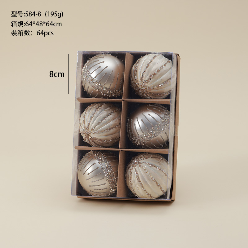 Champagne de alta gama traje blanco caja de regalo bola de Navidad decoración de árbol de Navidad colgante colgante bola pintada bola transparente