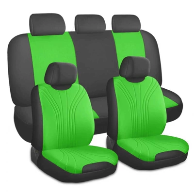 Universal seat cover, Cross-Border Best-Selling 3D Embossed - green-2-piece-set-single-seat