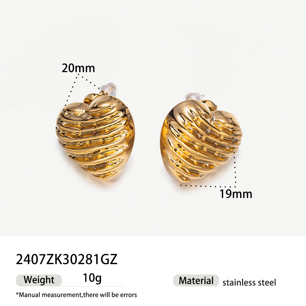 TENA transfronterizo de alta calidad texturas plegadas pendientes de acero inoxidable mujeres estilo de diseño de nicho simple pendientes de acero de titanio