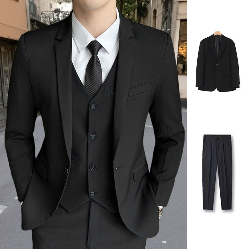 Men's Professional Suits, Men's Suits, Korean Style Slim-Fitting Two-Piece Suits, Four-Season Suits, Groomsmen Suits, Suit Jackets for Work Men's Professional Suits, Men's Suits, Korean Style Slim-Fitting Two-Piece Suits, Four-Season Suits, Groomsmen Suits, Suit Jackets for Work