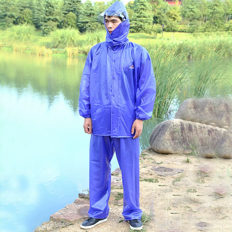 Дождевик с говяжьим сухожилием, утолщенное водонепроницаемое пончо, место для охраны труда, большой раздельный Комплект из трех предметов, мужской и женский морской дождевик