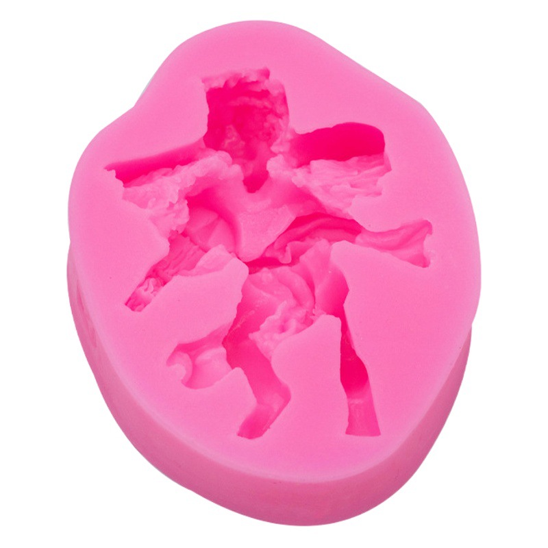 Ángel molde de silicona con alas pastel hornear decoración chocolate fondant molde epoxi arcilla cerámica suave