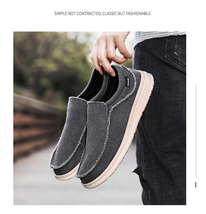 New Men's Loafers Cross-border , Casual For Men, Flat Canvas Shoes, Ultra-lightweight, Large Size Slip-on Shoes_vogvips.com