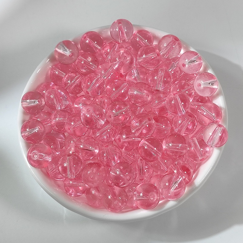 Factory Direct Supply of 6-10mm Transparent Glass Round Beads, Glass Loose Beads, DIY Bracelet Accessories, DIY Loose Bead Accessories