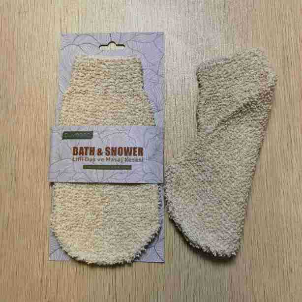 En stock Cáñamo guantes de baño Toalla de baño frotar mochila guantes de lavado de dedos cepillo de baño cubierta de barro frotar Toalla de la espalda