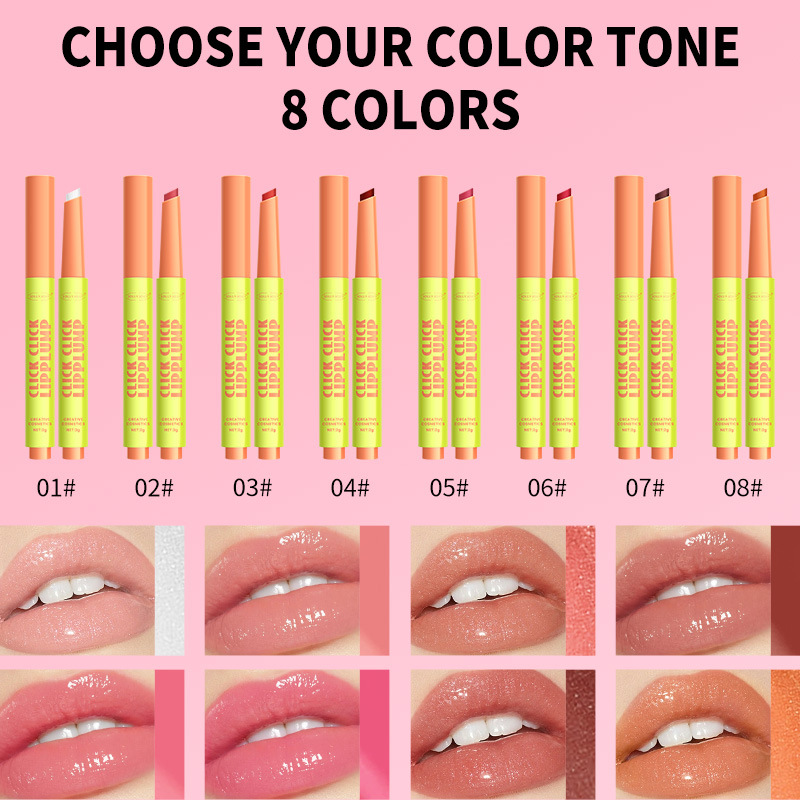JOLLY JOJO Moisturizing Press on Lipstick Pearl Easy Coloring lipstick Student Party Makeup_voghion.com