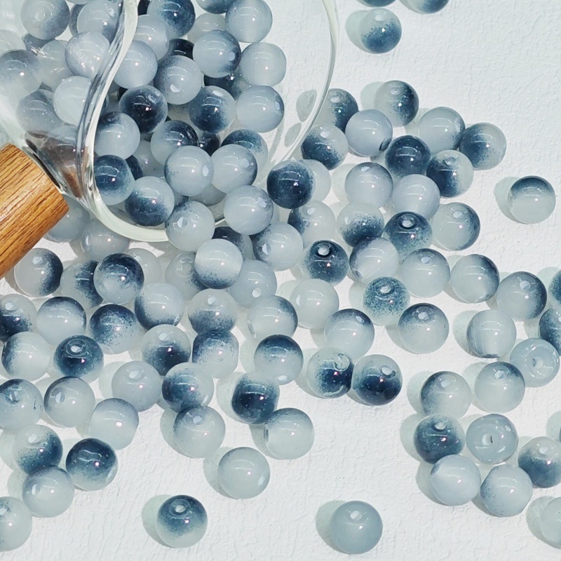 10mm de dos colores de gradiente de perlas de vidrio collar pulsera hecha a mano DIY pulsera cuentas redondas accesorios al por mayor