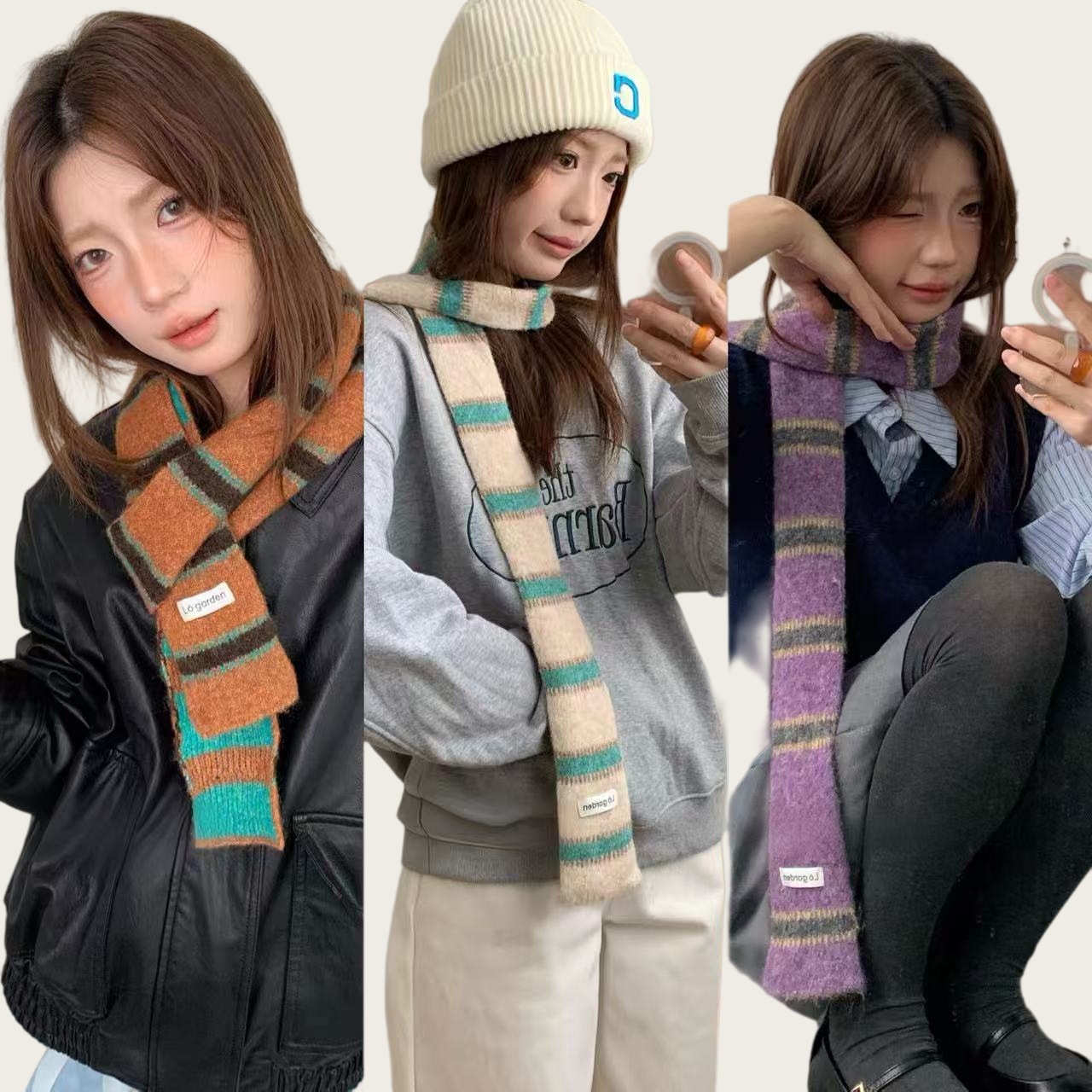 Cuello de Tejido Estrecho de Fibra Acrílica con Protección del Cuello para Otoño e Invierno