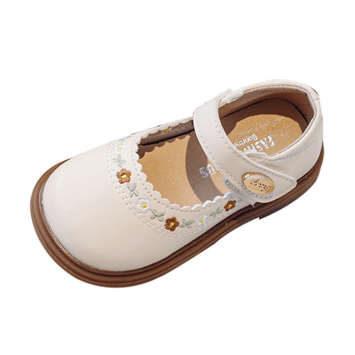 Girls leather shoes spring and autumn new soft-soled children's princess shoes women's non-slip girls' baby shoes square toe small and medium-sized children's shoes