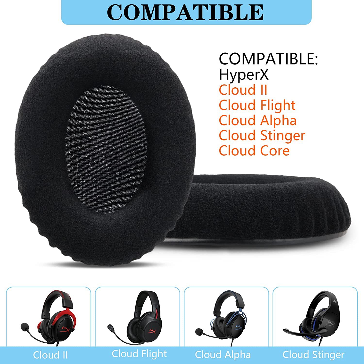 Aplicable HyperX Kingston Cloud2 HSCP vuelo Stinger Alpha S auricular orejeras