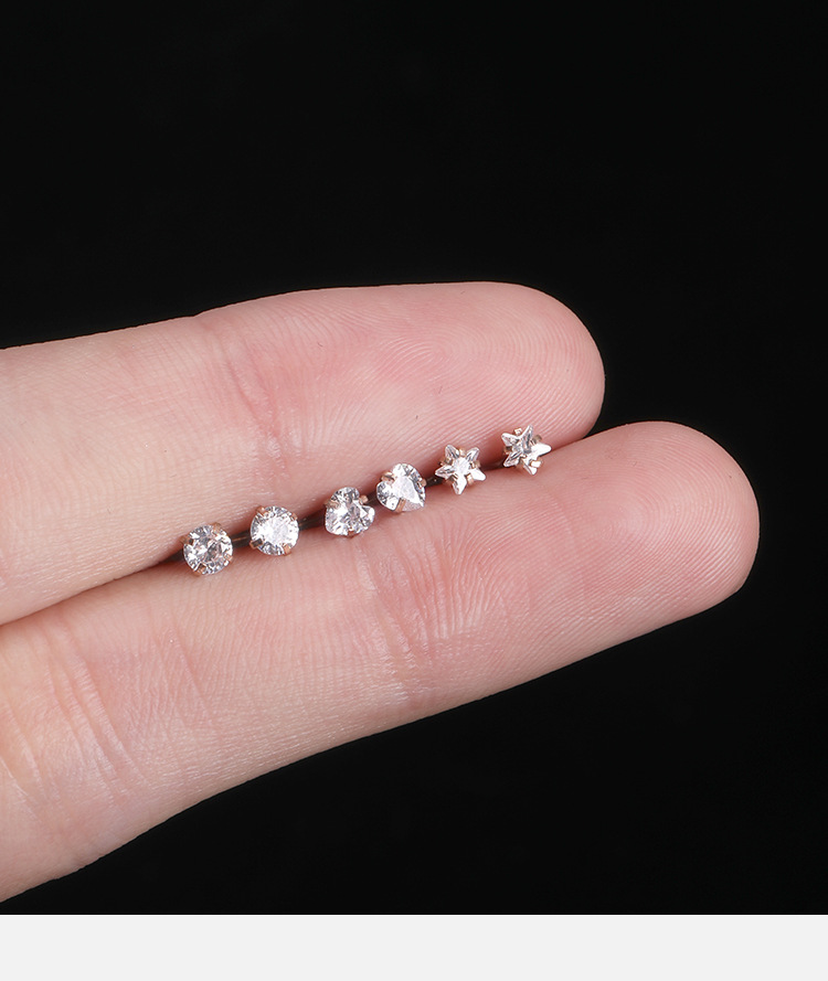 Cross-Border New Personality Zircon Stainless Steel Lip Nail Lip Ring European and American Thread Inner Tooth Lip Decoration Piercing Jewelry Wholesale detail image 12