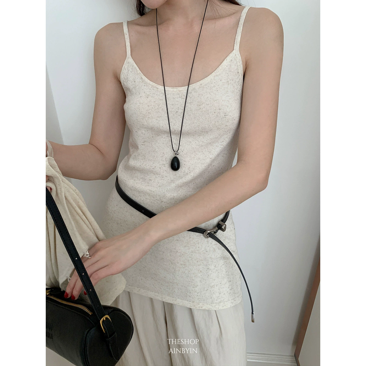 Женский трикотажный топ Yienou inbyin в корейском стиле, средней длины, приталенный, без рукавов, для весны.