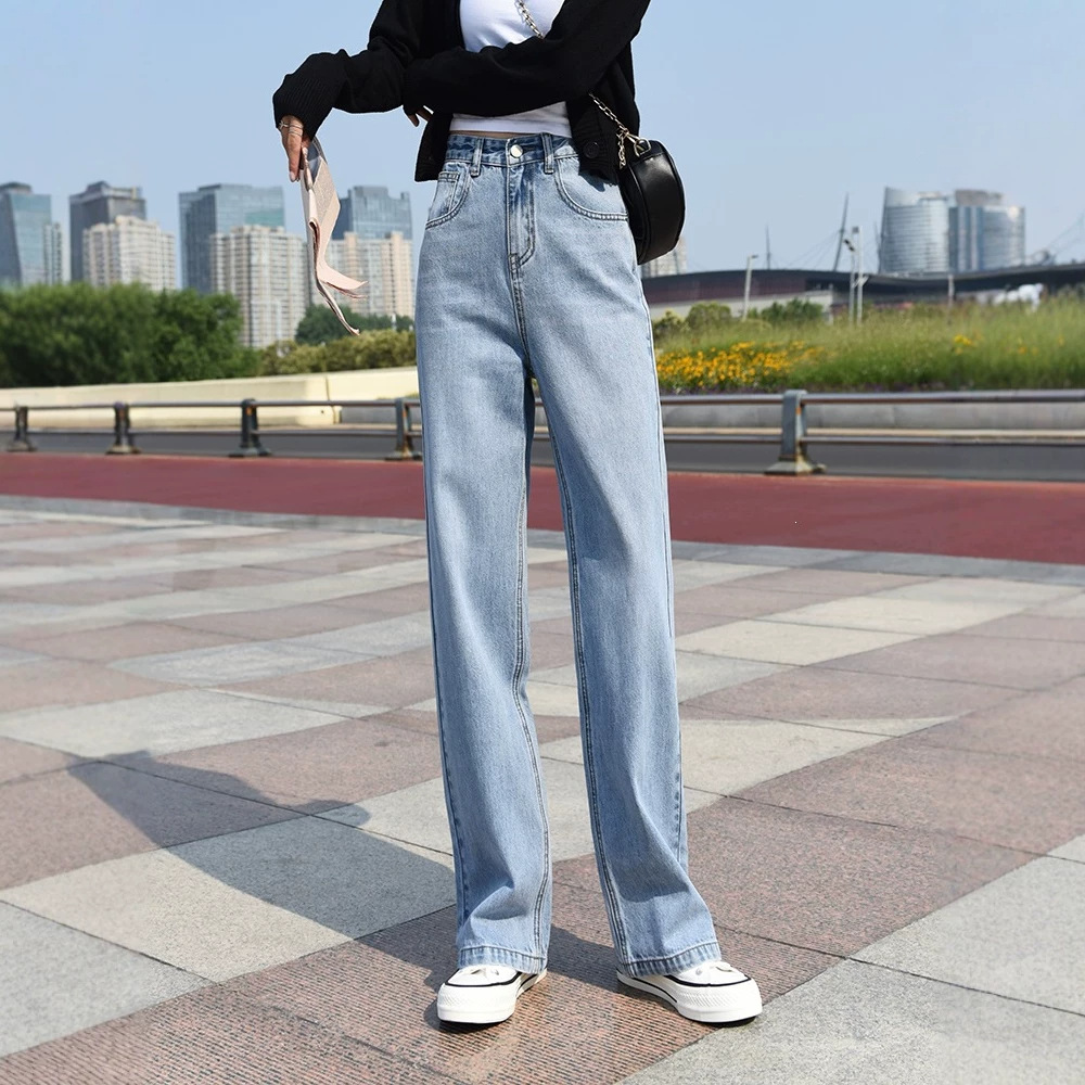 2026年夏季新款高腰阔腿牛仔裤女直筒宽松小个子显瘦潮垂感拖地裤