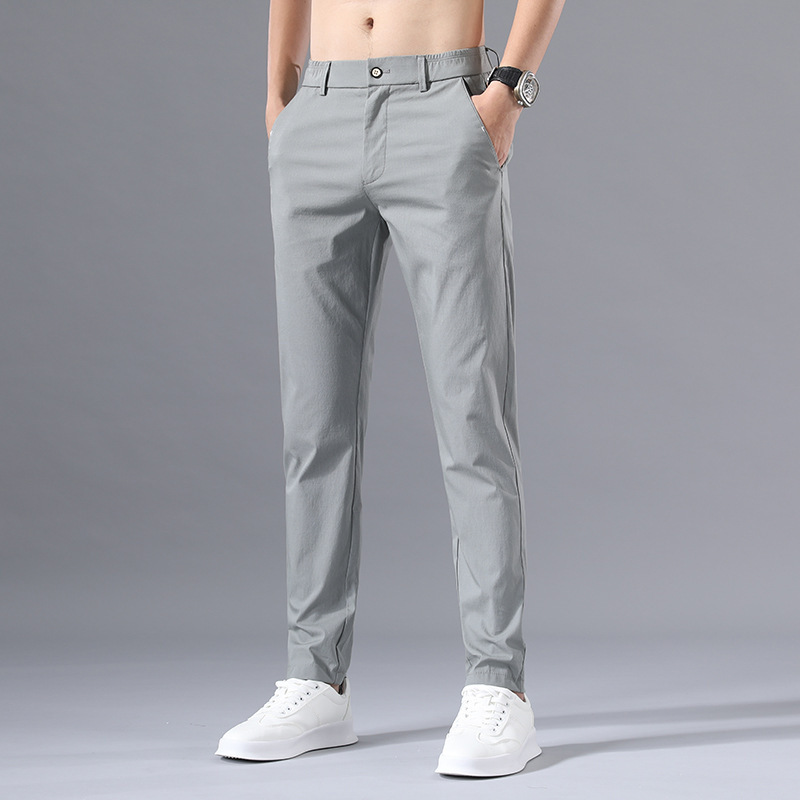 Summer Thin Men's Casual Pants 2023 Elastic Slim Fit Tapered Straight Loose Trendy Versatile Spring and Autumn Pants Summer Thin Men's Casual Pants 2023 Elastic Slim Fit Tapered Straight Loose Trendy Versatile Spring and Autumn Pants