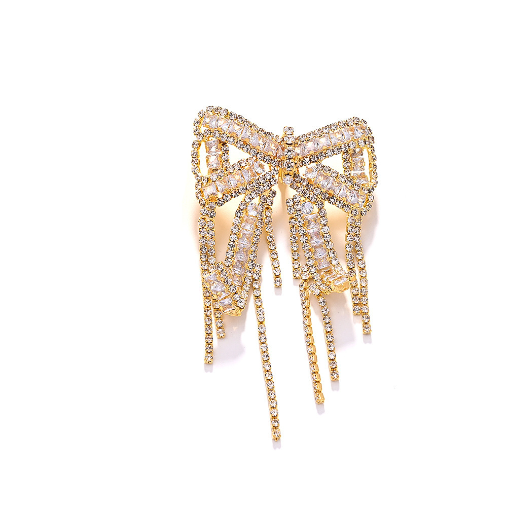 Nuevo diseño transfronterizo de broche de arco fringe diamante broche de nicho accesorios de vestido broche