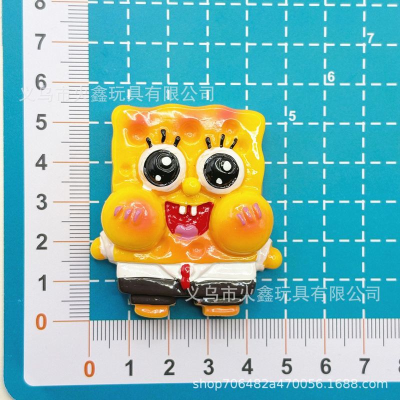 大型かわいい漫画スポンジボブパイダイスター diy 樹脂ジュエリーキーホルダー冷蔵庫マグネット電話ケースペンダント|undefined