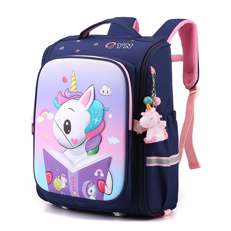 Natural Fish nuevo estudiante de la escuela primaria mochila 1-4 grado chica moda de dibujos animados descompresión de la espina dorsal protección entrega transfronteriza