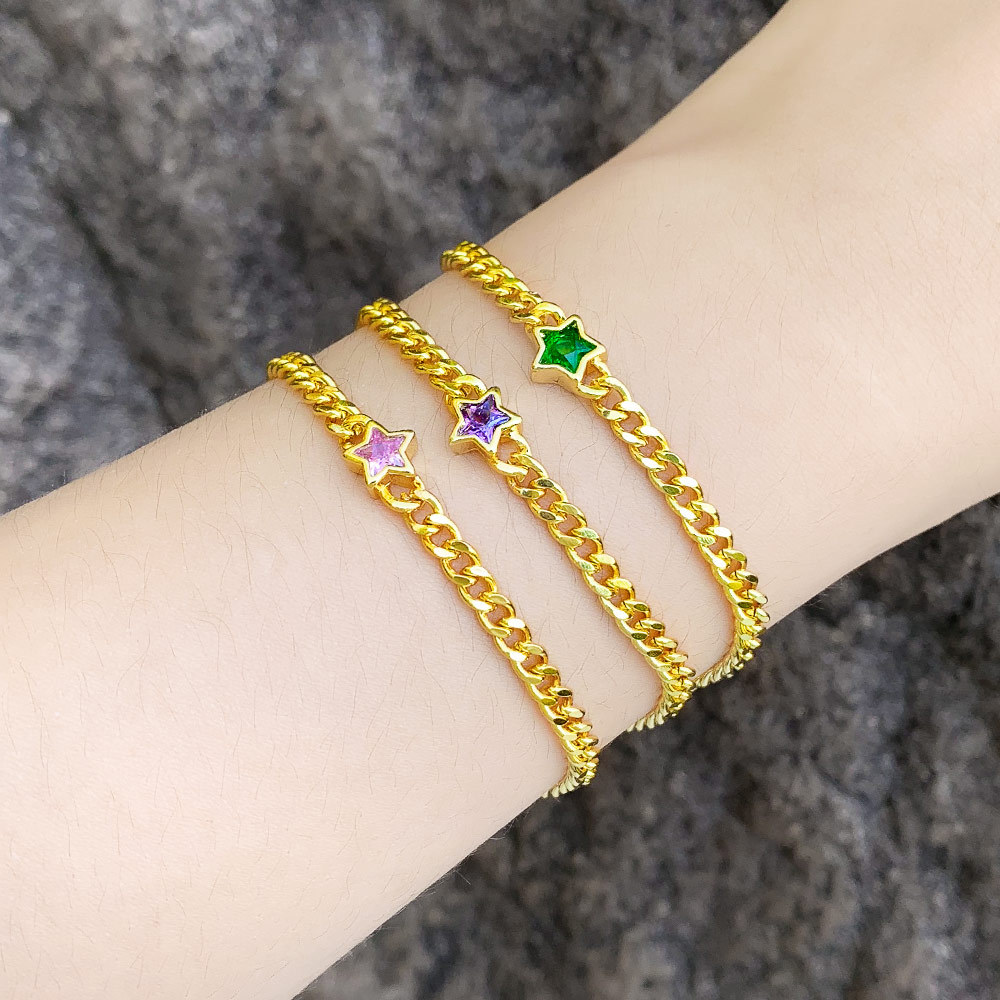 Fashion Star Copper Plating Inlay Zircon Bracelets 1 Piece